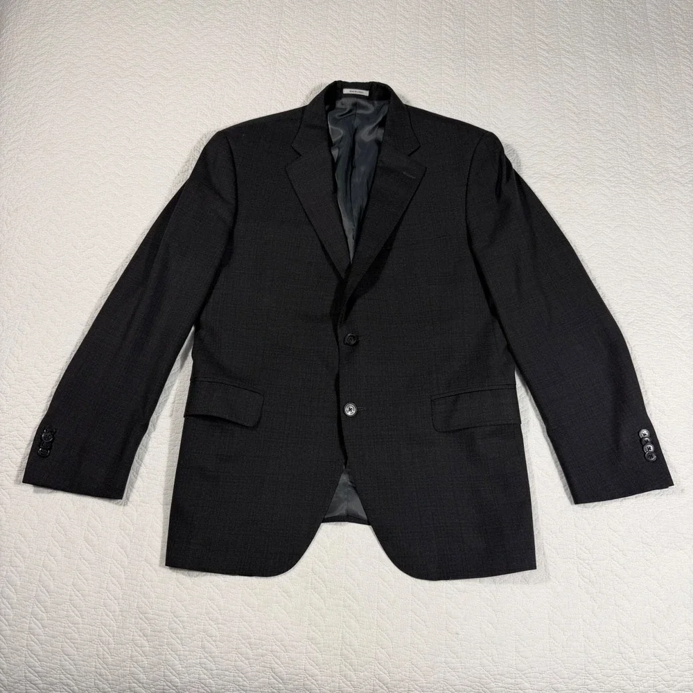 VTG‎ Peter Millar Blazer Men 44R (Fit 40R) Charcoal Grey Quiet Luxury Wool Union
